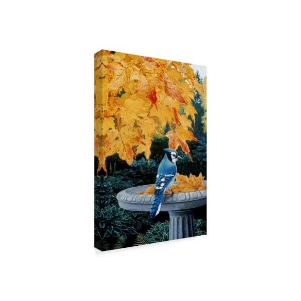 Ron Parker 'Autumn Birdbath' Canvas Art,30x47